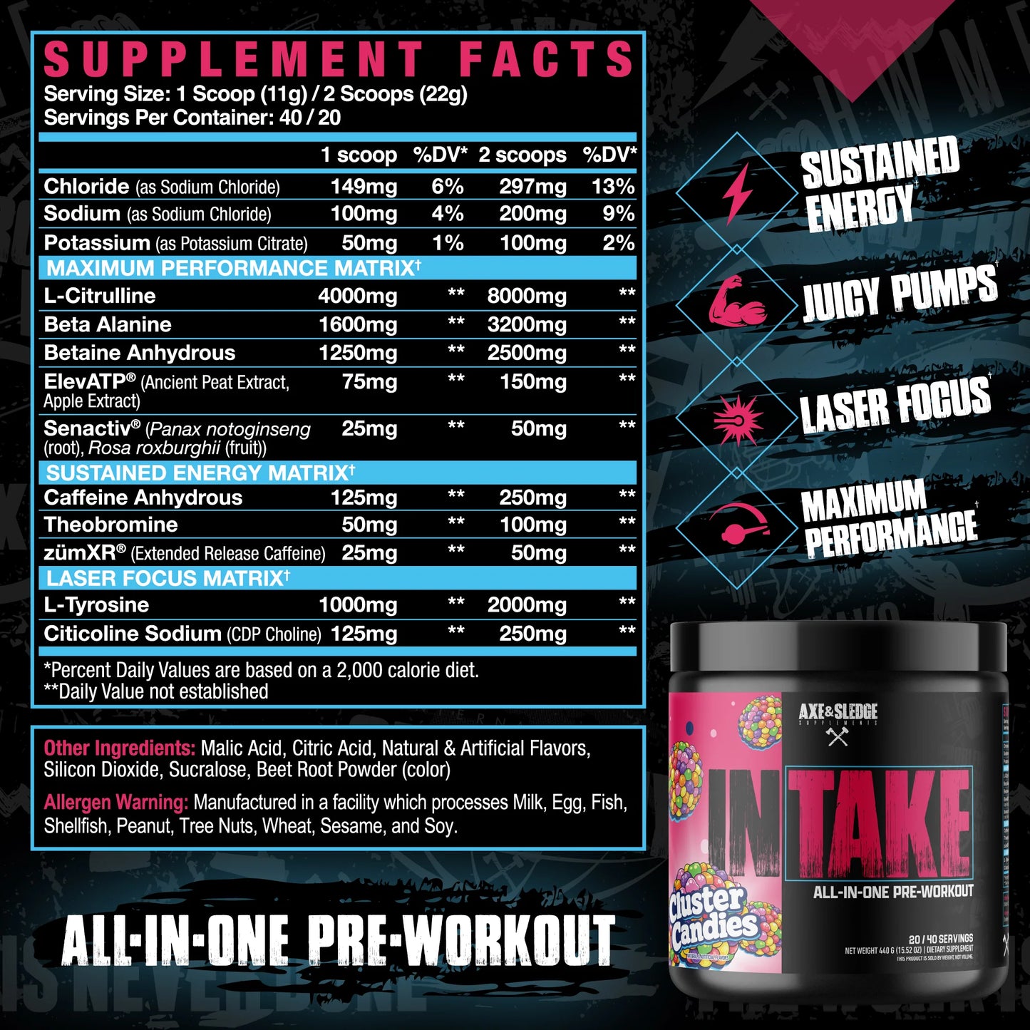 Axe & Sledge Intake 40serve Pre Workout