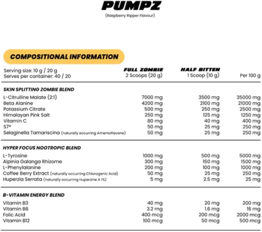 Zombie Labs PUMPZ Pre Workout