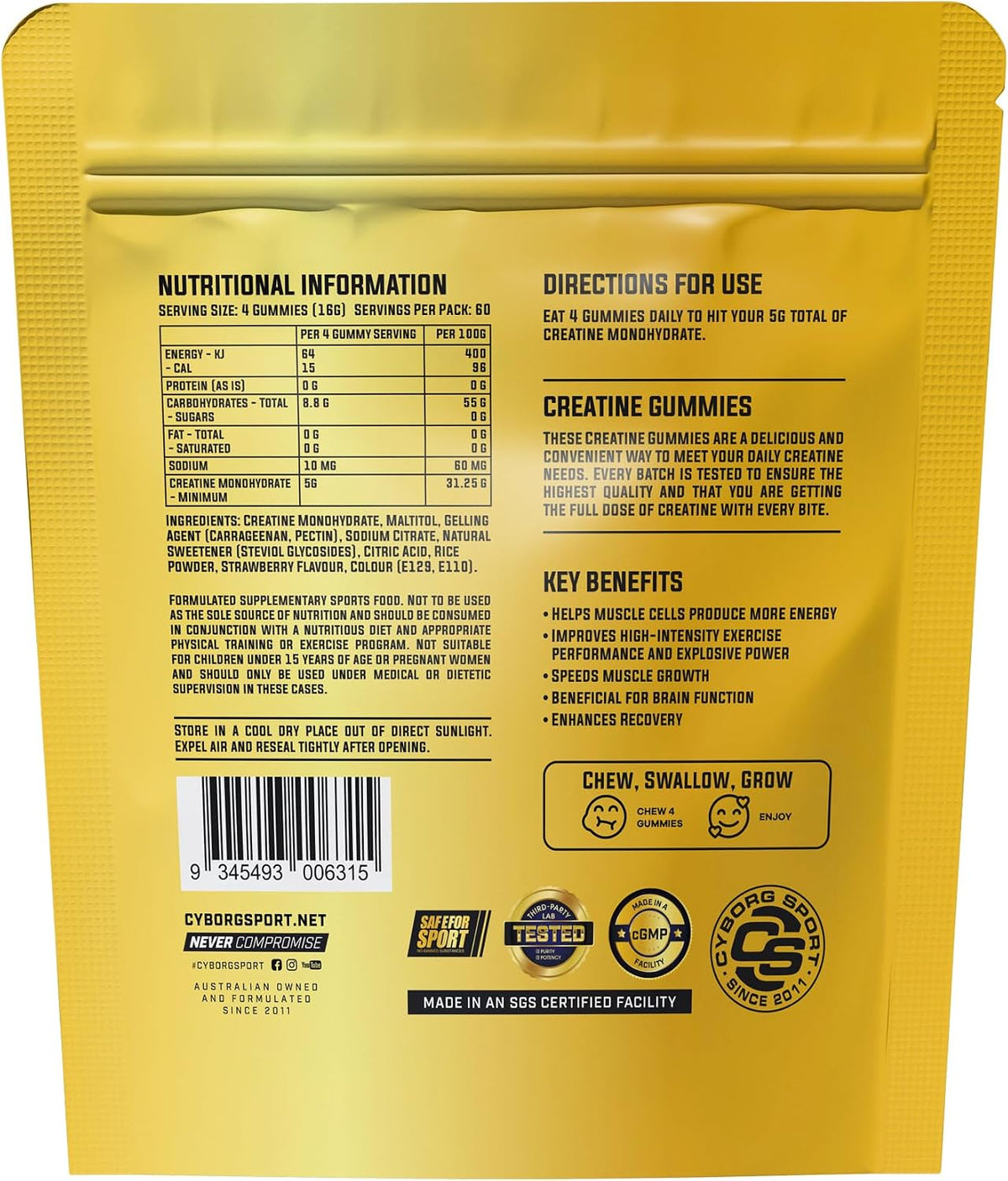 Cyborg Sport Creatine Gummies