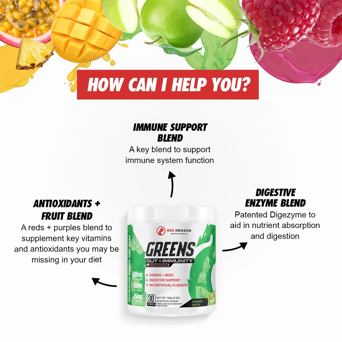 Red Dragon Nutritionals Greens Gut + Immunity